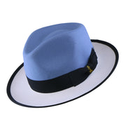 No. 804 Two-Tone Polyester Felt Fedora Hat with Contrast Brim