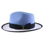No. 804 Two-Tone Polyester Felt Fedora Hat with Contrast Brim