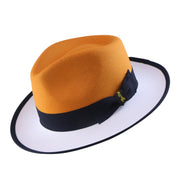 No. 804 Two-Tone Polyester Felt Fedora Hat with Contrast Brim