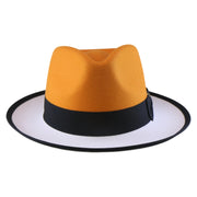 No. 804 Two-Tone Polyester Felt Fedora Hat with Contrast Brim