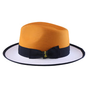 No. 804 Two-Tone Polyester Felt Fedora Hat with Contrast Brim
