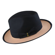 No. 804 Two-Tone Polyester Felt Fedora Hat with Contrast Brim