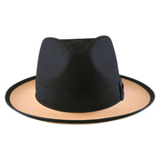 No. 804 Two-Tone Polyester Felt Fedora Hat with Contrast Brim