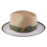 No. 804 Two-Tone Polyester Felt Fedora Hat with Contrast Brim