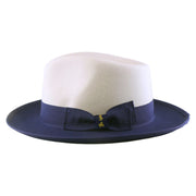 No. 804 Two-Tone Polyester Felt Fedora Hat with Contrast Brim