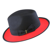 No. 804 Two-Tone Polyester Felt Fedora Hat with Contrast Brim