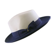 No. 804 Two-Tone Polyester Felt Fedora Hat with Contrast Brim