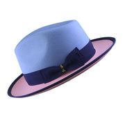No. 804 Two-Tone Polyester Felt Fedora Hat with Contrast Brim