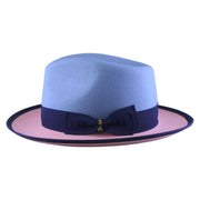 No. 804 Two-Tone Polyester Felt Fedora Hat with Contrast Brim