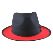 No. 804 Two-Tone Polyester Felt Fedora Hat with Contrast Brim