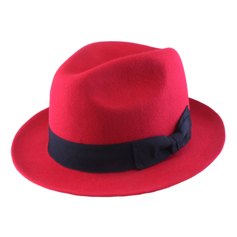No. 808 100% Wool Felt Fedora with Grosgrain Band