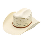 No. 821 Paper Straw Cowboy Hat with Geometric Open Weave