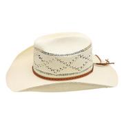 No. 821 Paper Straw Cowboy Hat with Geometric Open Weave