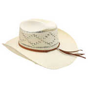 No. 821 Paper Straw Cowboy Hat with Geometric Open Weave