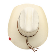 No. 821 Paper Straw Cowboy Hat with Geometric Open Weave