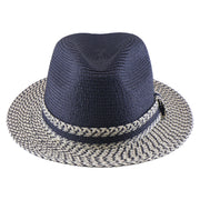 No. 854 Two-Tone Paper Braid Fedora with Woven Band