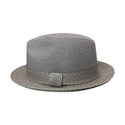 No. 854 Two-Tone Paper Braid Fedora with Woven Band