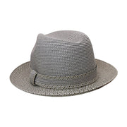 No. 854 Two-Tone Paper Braid Fedora with Woven Band