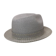 No. 854 Two-Tone Paper Braid Fedora with Woven Band