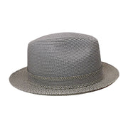 No. 854 Two-Tone Paper Braid Fedora with Woven Band