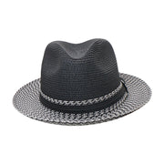 No. 854 Two-Tone Paper Braid Fedora with Woven Band