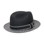 No. 854 Two-Tone Paper Braid Fedora with Woven Band