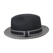 No. 854 Two-Tone Paper Braid Fedora with Woven Band