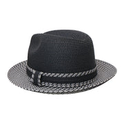 No. 854 Two-Tone Paper Braid Fedora with Woven Band