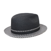 No. 854 Two-Tone Paper Braid Fedora with Woven Band