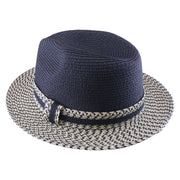 No. 854 Two-Tone Paper Braid Fedora with Woven Band