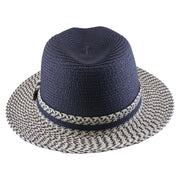 No. 854 Two-Tone Paper Braid Fedora with Woven Band