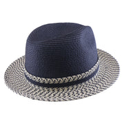 No. 854 Two-Tone Paper Braid Fedora with Woven Band