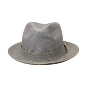 No. 854 Two-Tone Paper Braid Fedora with Woven Band