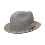 No. 854 Two-Tone Paper Braid Fedora with Woven Band