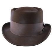 No. 862 Polyester Felt Pork Pie Hat with Feather Accent
