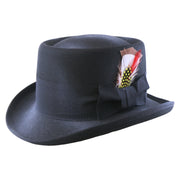 No. 862 Polyester Felt Pork Pie Hat with Feather Accent