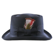 No. 862 Polyester Felt Pork Pie Hat with Feather Accent