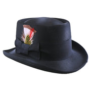 No. 862 Polyester Felt Pork Pie Hat with Feather Accent