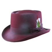 No. 862 Polyester Felt Pork Pie Hat with Feather Accent