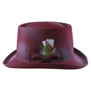 No. 862 Polyester Felt Pork Pie Hat with Feather Accent
