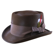 No. 862 Polyester Felt Pork Pie Hat with Feather Accent