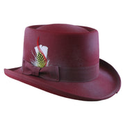 No. 862 Polyester Felt Pork Pie Hat with Feather Accent