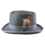 No. 862 Polyester Felt Pork Pie Hat with Feather Accent