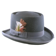 No. 862 Polyester Felt Pork Pie Hat with Feather Accent