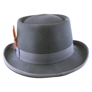 No. 862 Polyester Felt Pork Pie Hat with Feather Accent