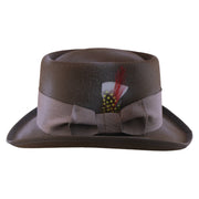 No. 862 Polyester Felt Pork Pie Hat with Feather Accent