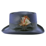 No. 862 Polyester Felt Pork Pie Hat with Feather Accent