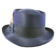 No. 862 Polyester Felt Pork Pie Hat with Feather Accent