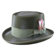 No. 862 Polyester Felt Pork Pie Hat with Feather Accent