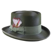 No. 862 Polyester Felt Pork Pie Hat with Feather Accent